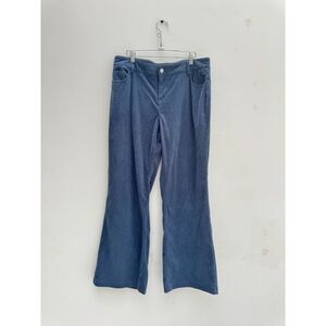 Edikted Blue Grey Corduroy Bootcut Flare Pants Women's L